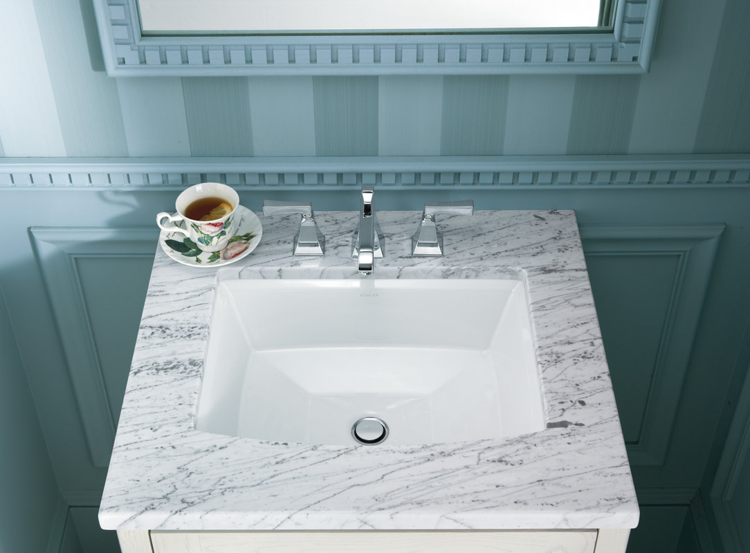 Archer Ceramic Rectangular Undermount Bathroom Sink with ...